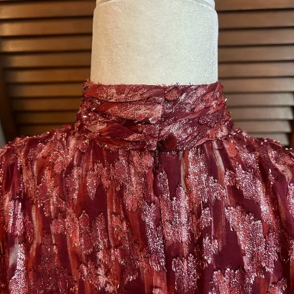 Jonathan Simkhai Metallic Vine Jacquard Mock Neck Dress - Picture 4 of 16